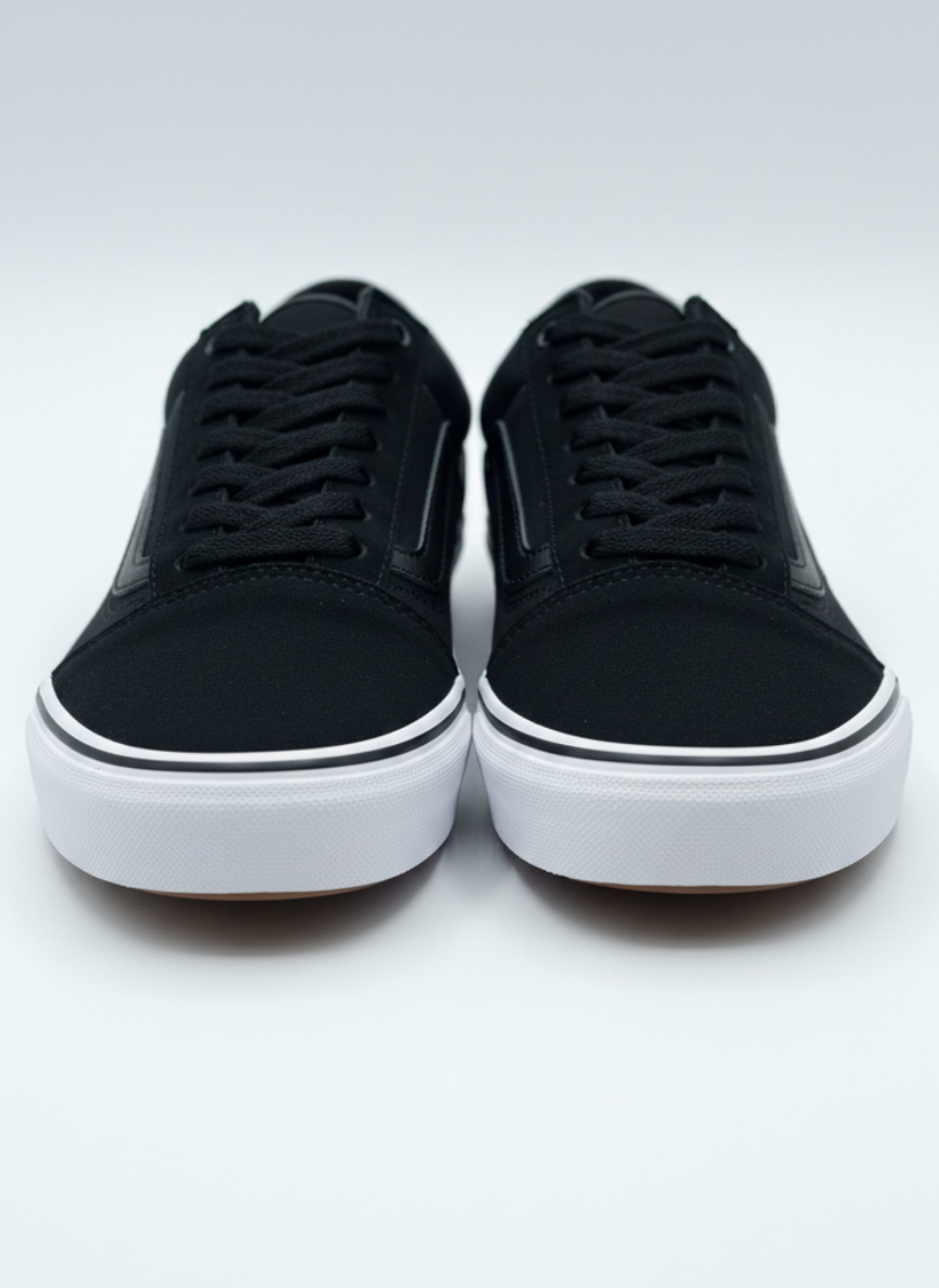 Bağcıklı Unisex Spor Sneaker - Siyah Taba Beyaz