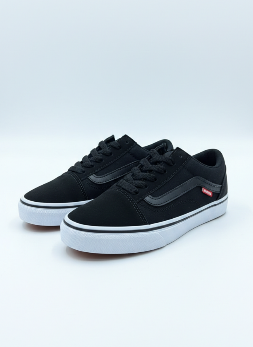 Bağcıklı Unisex Spor Sneaker - Siyah Taba Beyaz