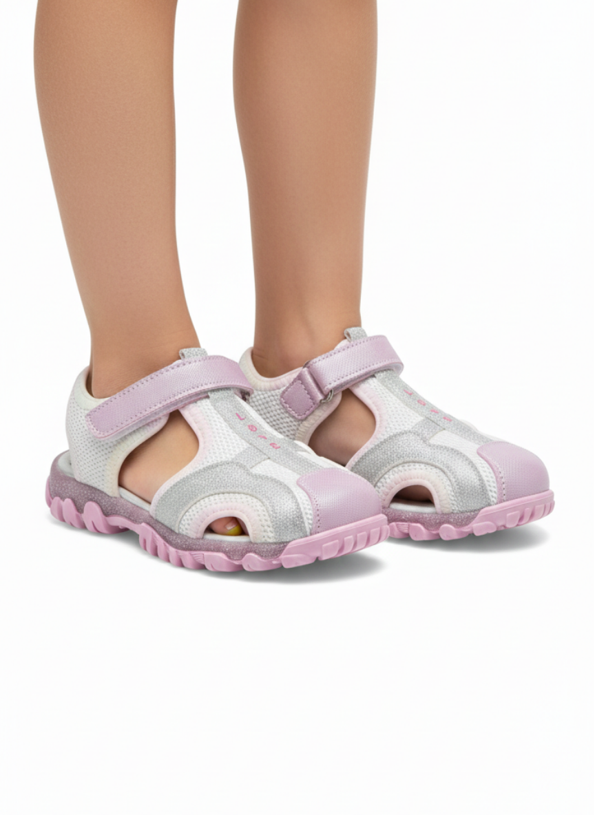 Çocuk Tek Bantlı Sandalet-Pembe Gökkuşağı