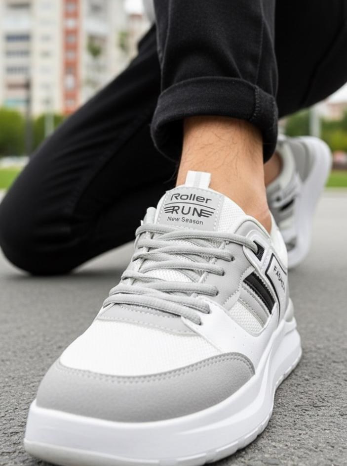 Erkek Anorak Fuspetli Spor Ayakkabı - Beyaz Buz