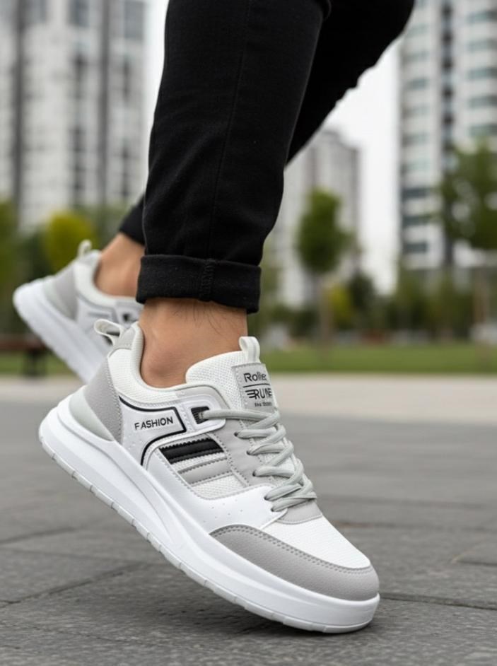 Erkek Anorak Fuspetli Spor Ayakkabı - Beyaz Buz