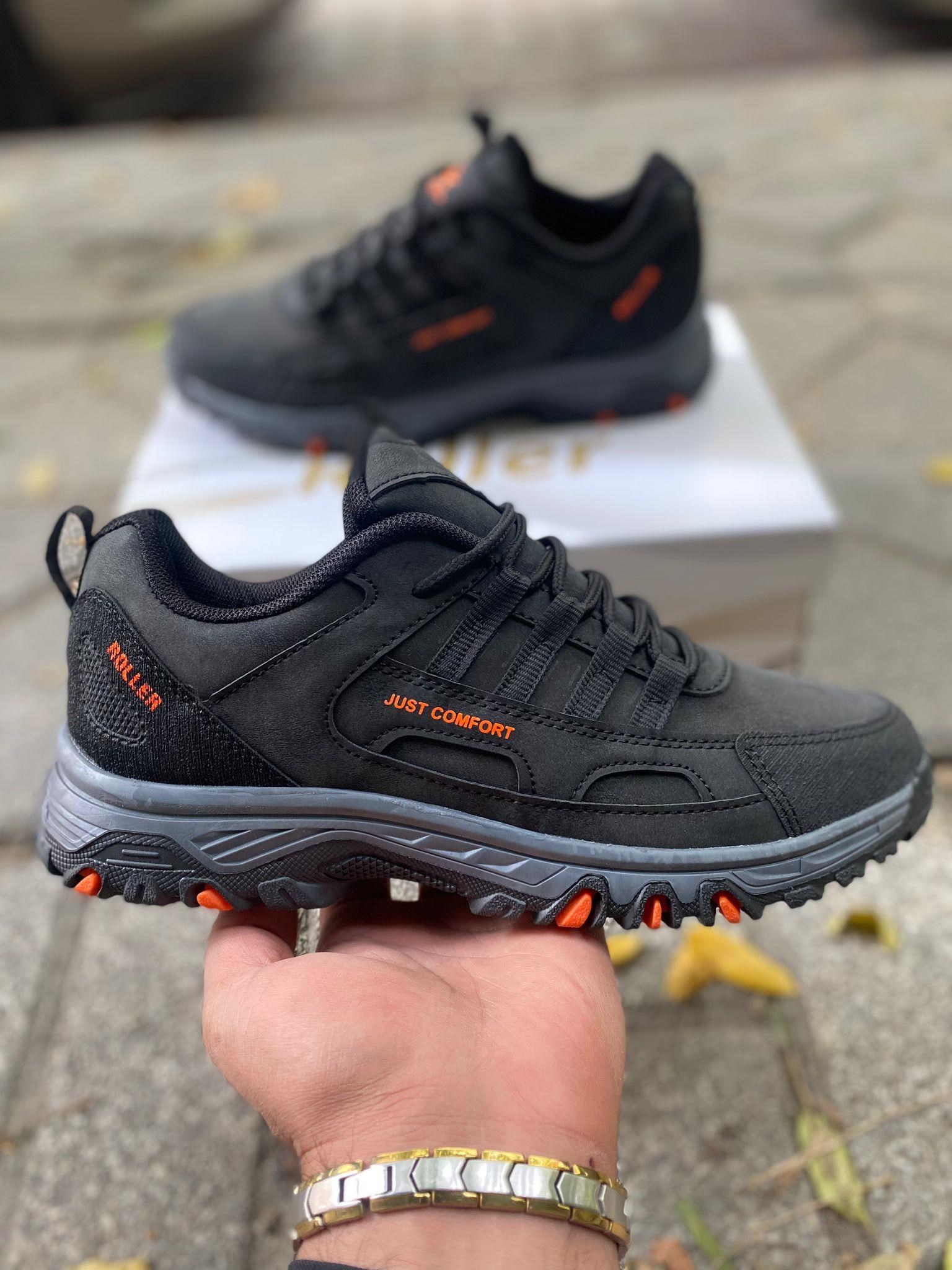 Erkek Su Geçirmez Ortopedik Outdoor Ayakkabı - Siyah Oranj