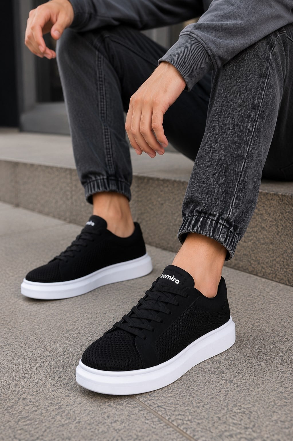 Homiro Unisex Günlük Rahat Taban Bağcıklı Sneaker Spor Ayakkabı