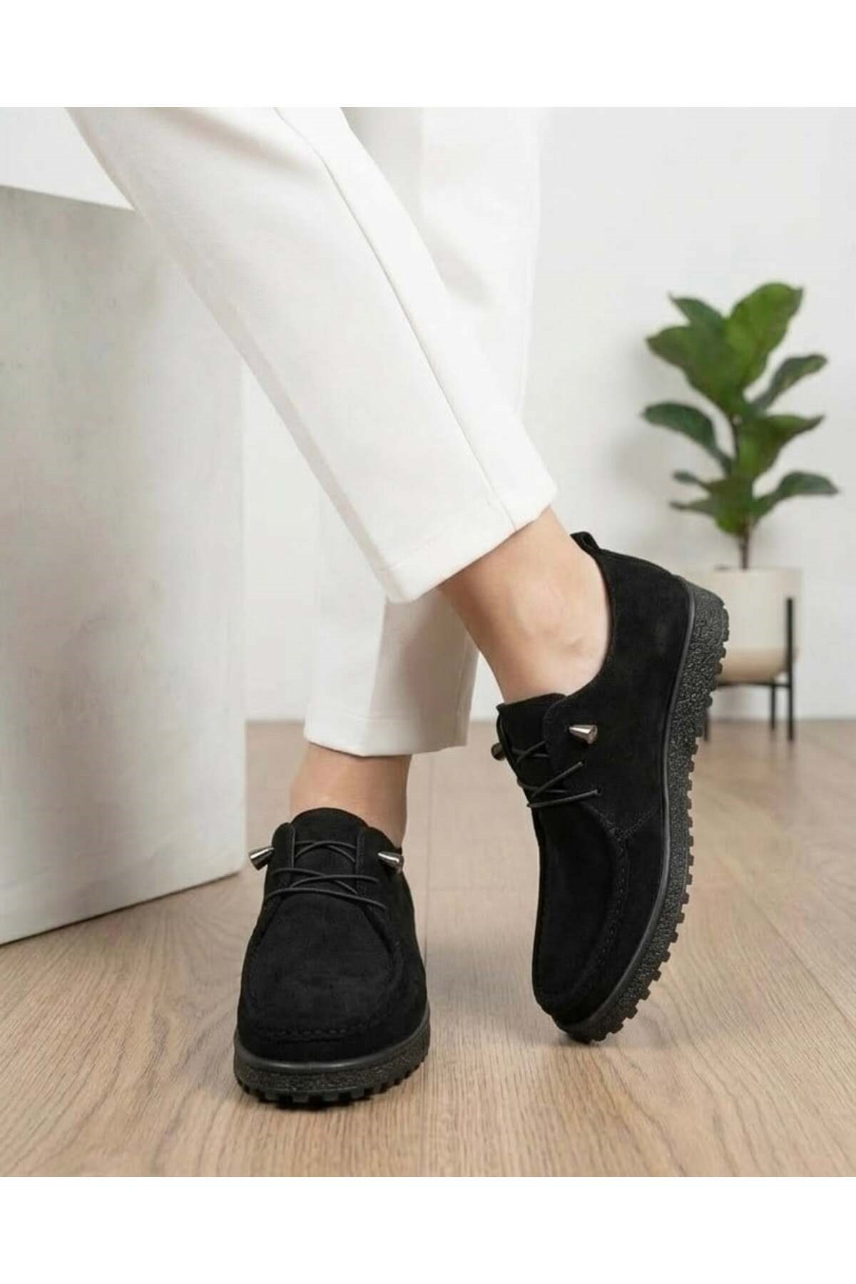 Kadın Günlük Süet Casual Ayakkabı - Antrasit