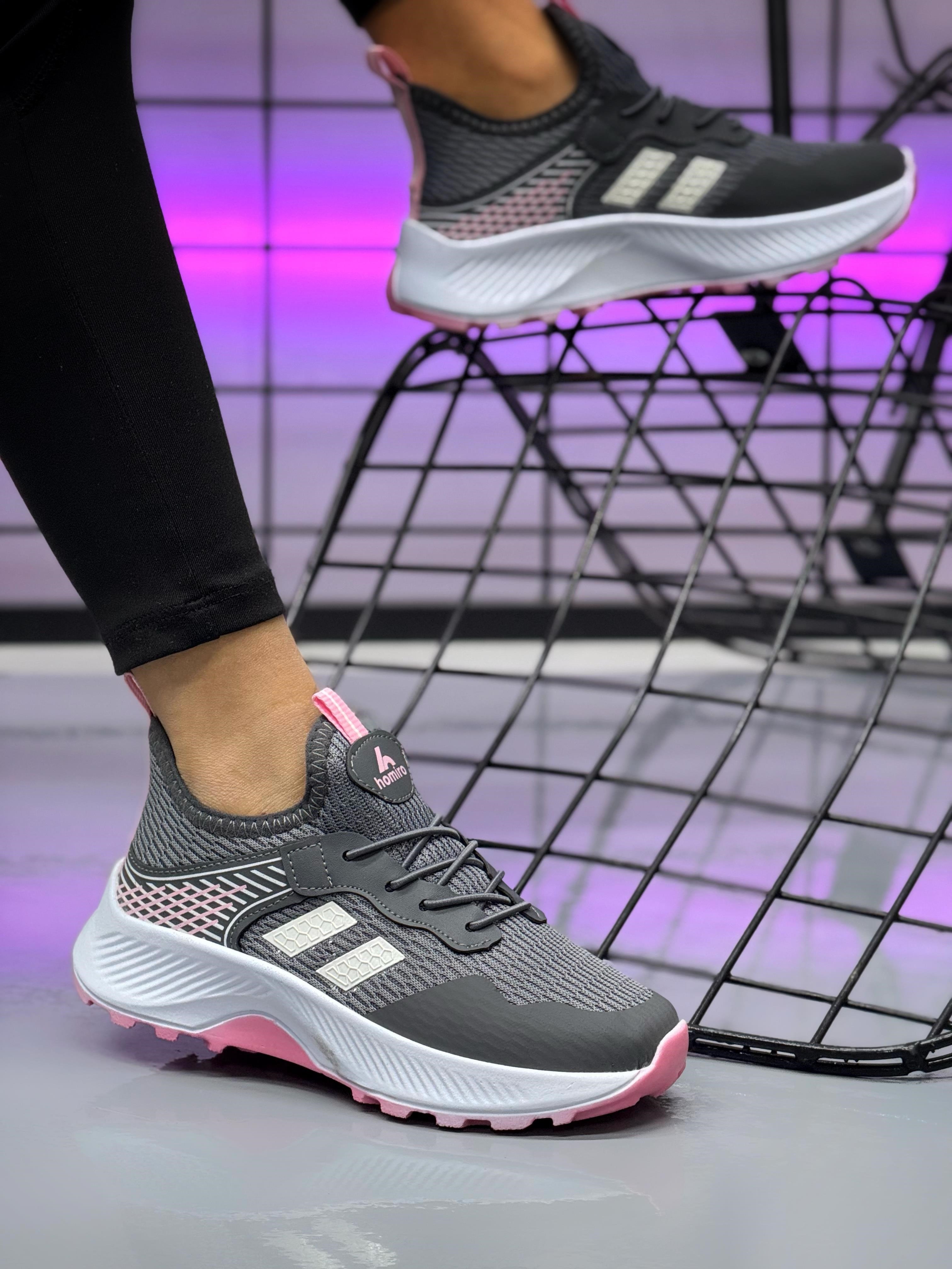 Unisex Çocuk Bağcıklı Poli Taban Triko Spor Ayakkabı-Füme-Beyaz