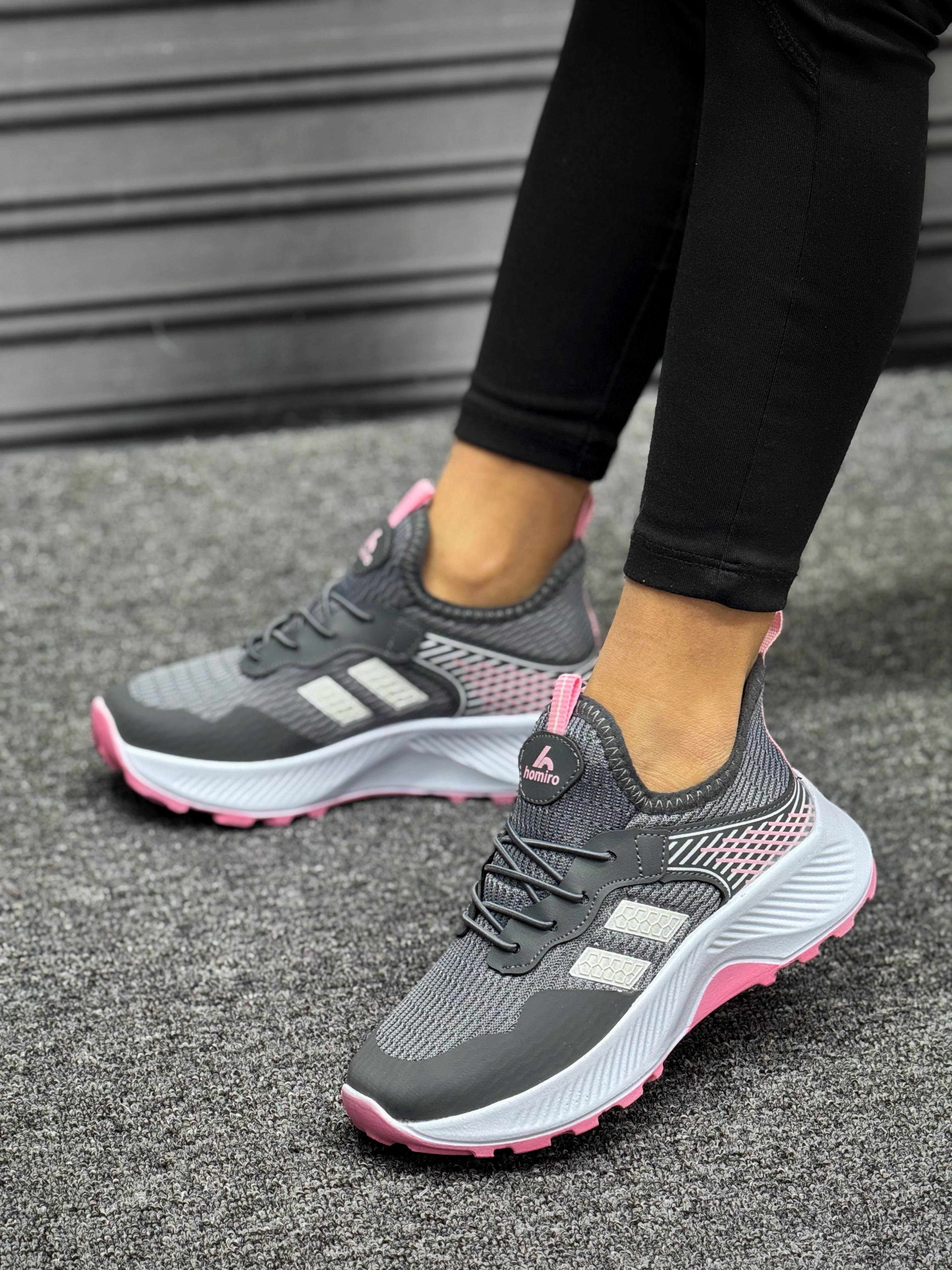 Unisex Çocuk Bağcıklı Poli Taban Triko Spor Ayakkabı-Füme-Beyaz