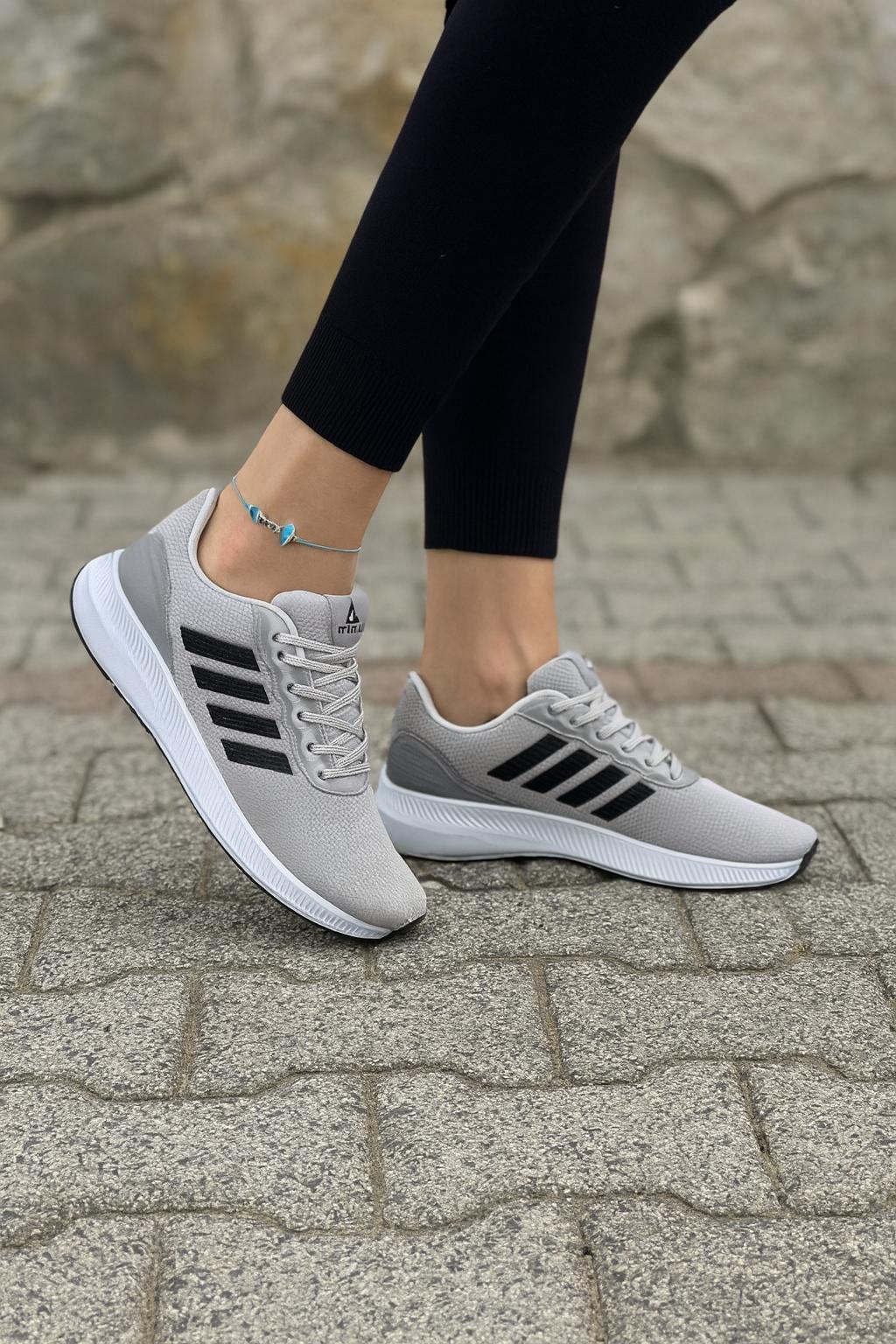Unisex Fuspetli Poli Taban Spor Ayakkabı-Buz-Siyah