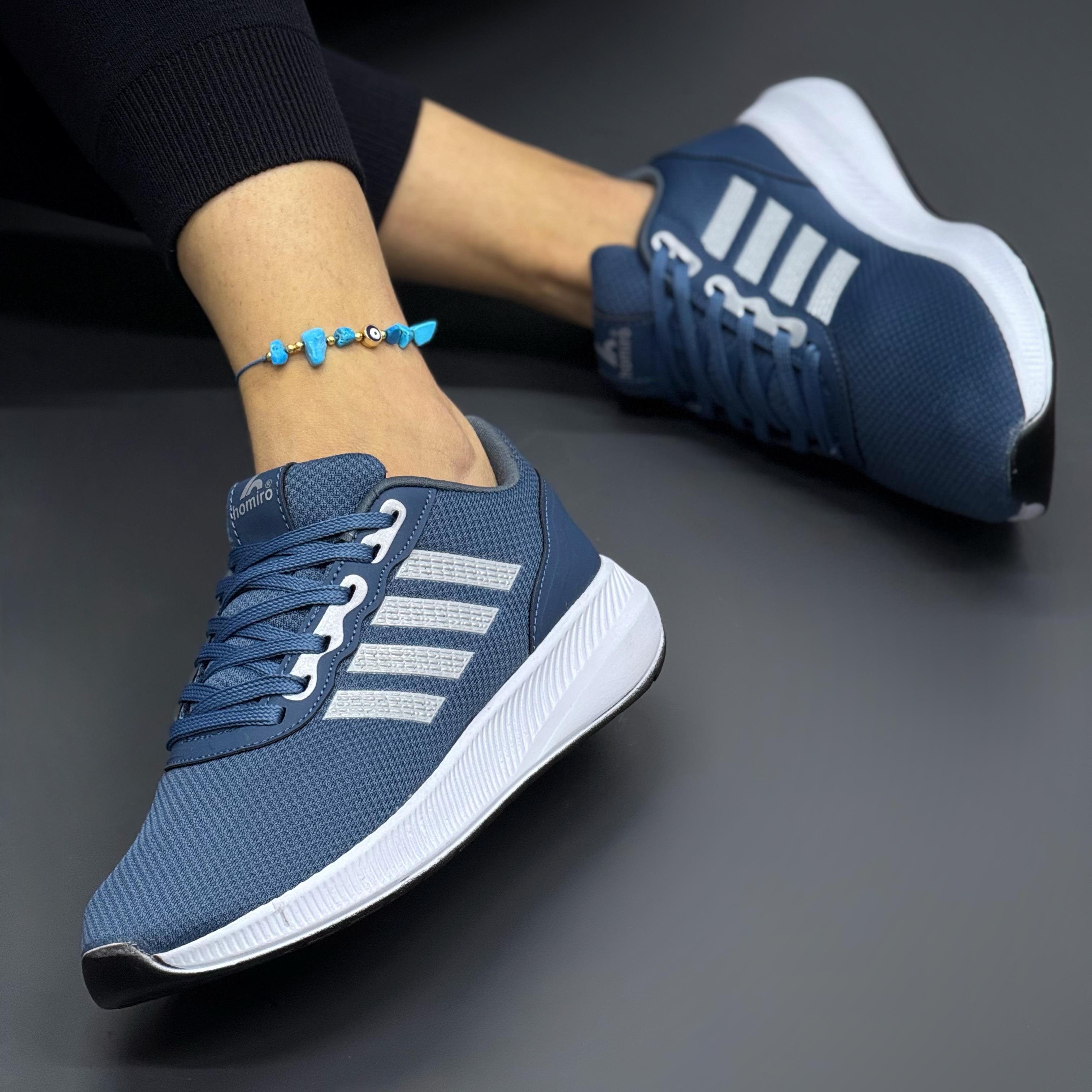 Unisex Fuspetli Poli Taban Spor Ayakkabı-Mavi