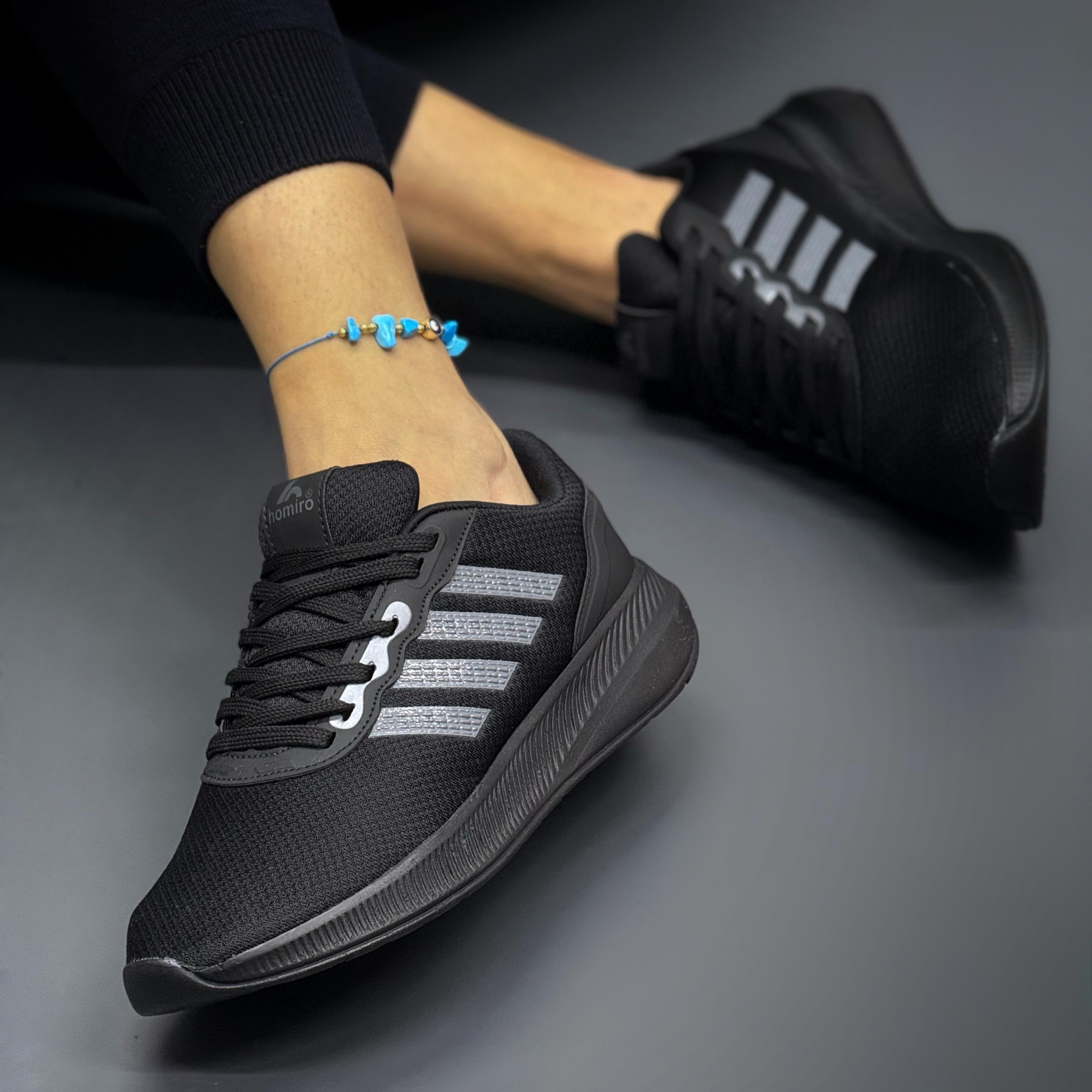 Unisex Fuspetli Poli Taban Spor Ayakkabı-Siyah-Füme