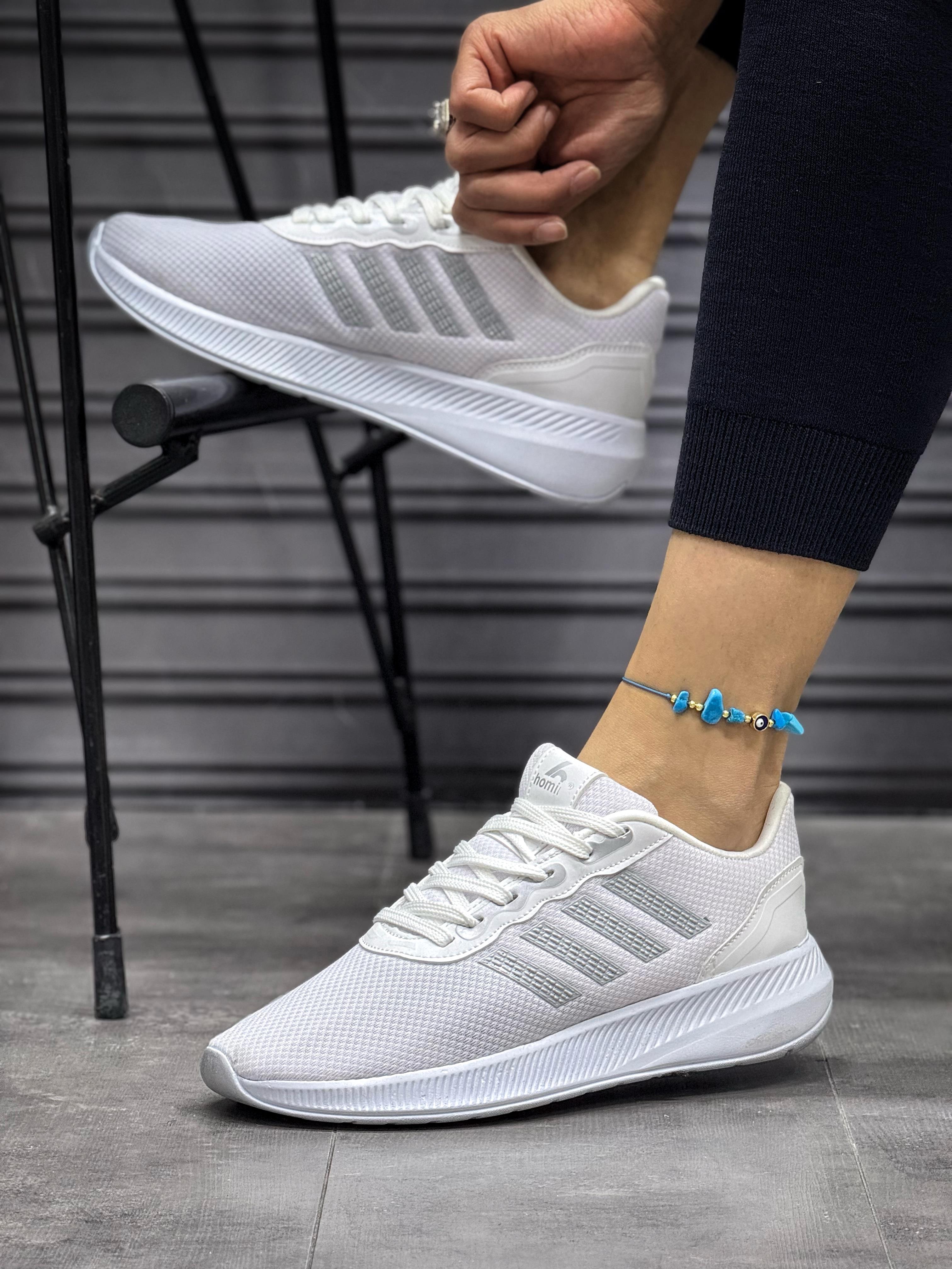 Unisex Fuspetli Poli Taban Spor Ayakkabı-Beyaz