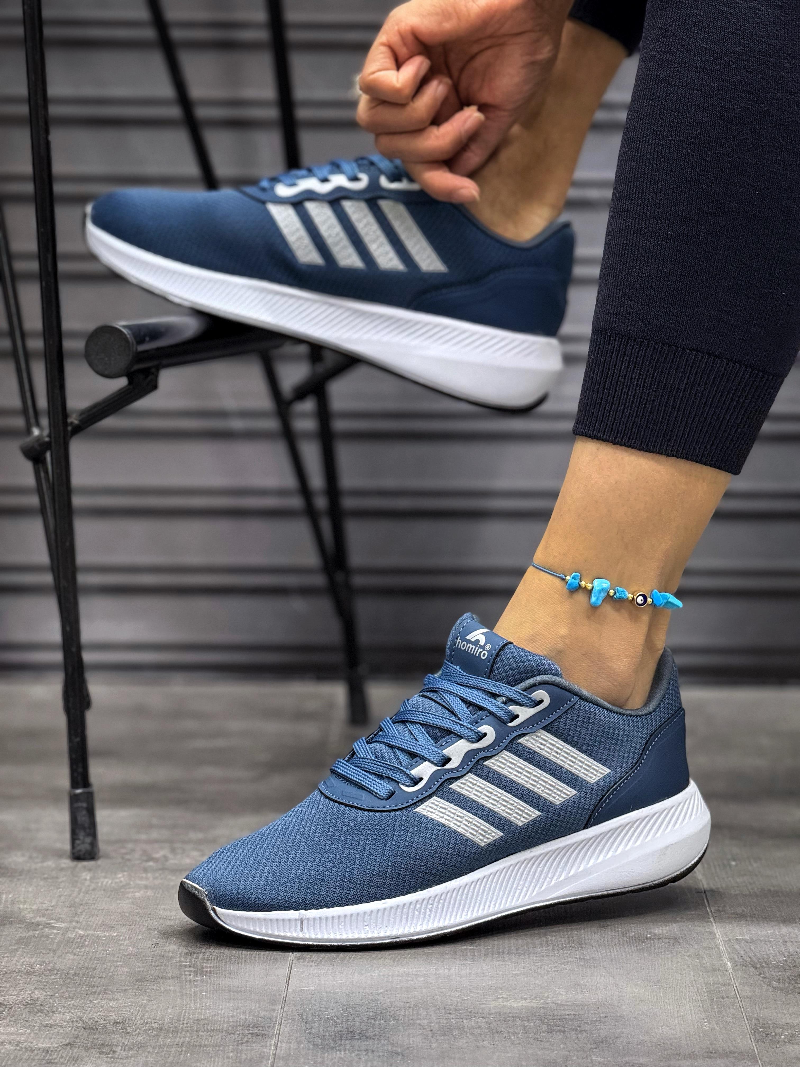 Unisex Fuspetli Poli Taban Spor Ayakkabı-Mavi