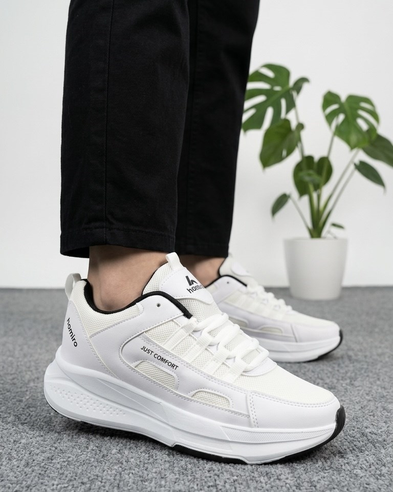 Unisex Fuspetli Spor Ayakkabı - Beyaz Siyah