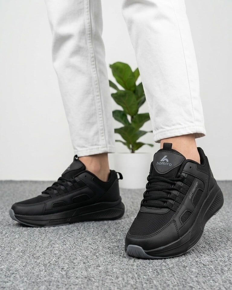 Unisex Fuspetli Spor Ayakkabı - Siyah Füme