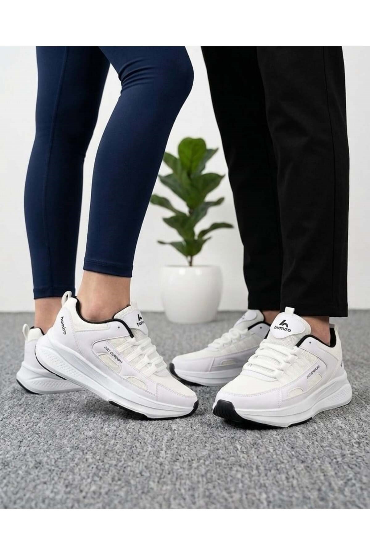 Unisex Fuspetli Spor Ayakkabı - Siyah Kırmızı