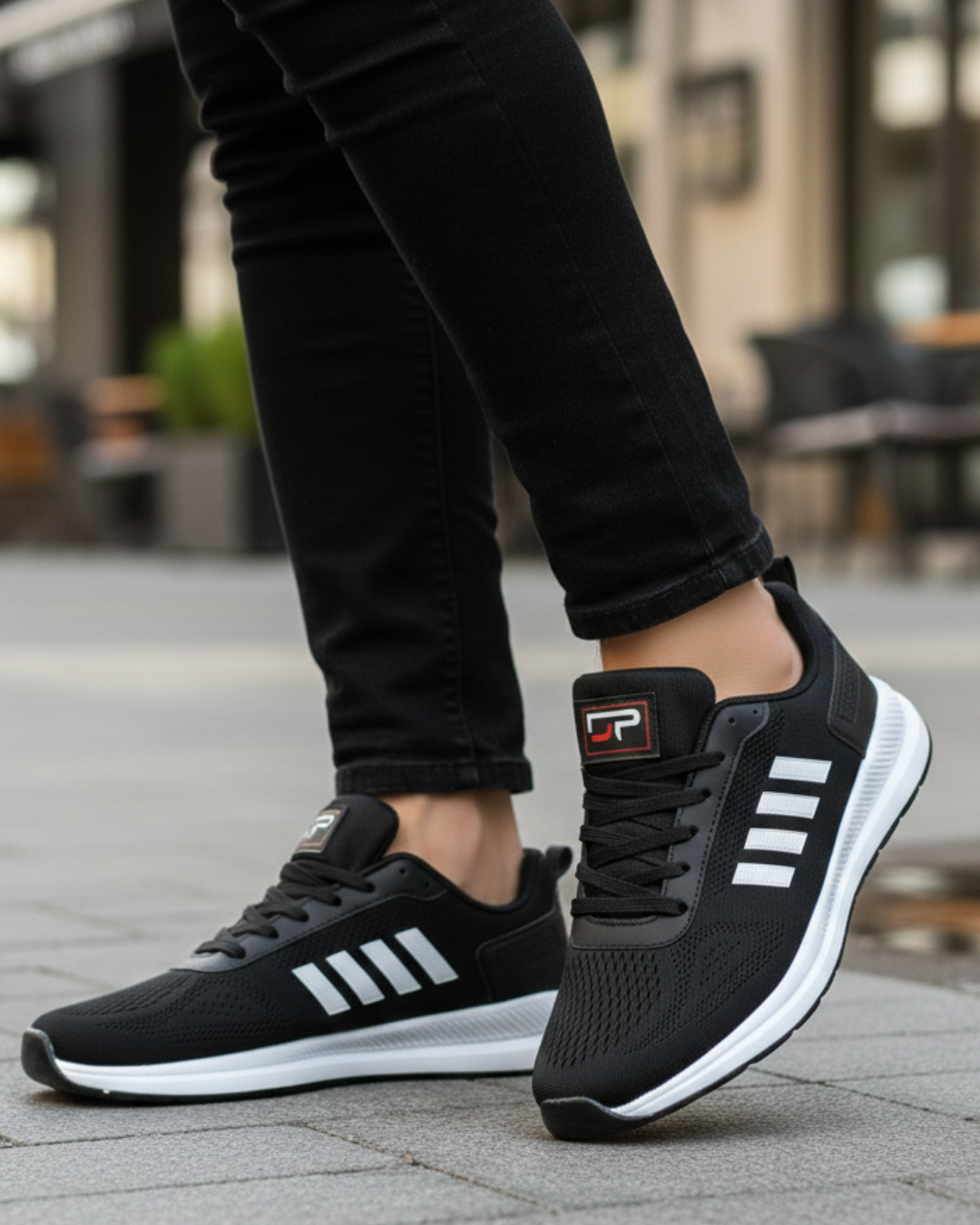 Unisex Micro Taban Fuspetli Spor Ayakkabı-Siyah-Beyaz