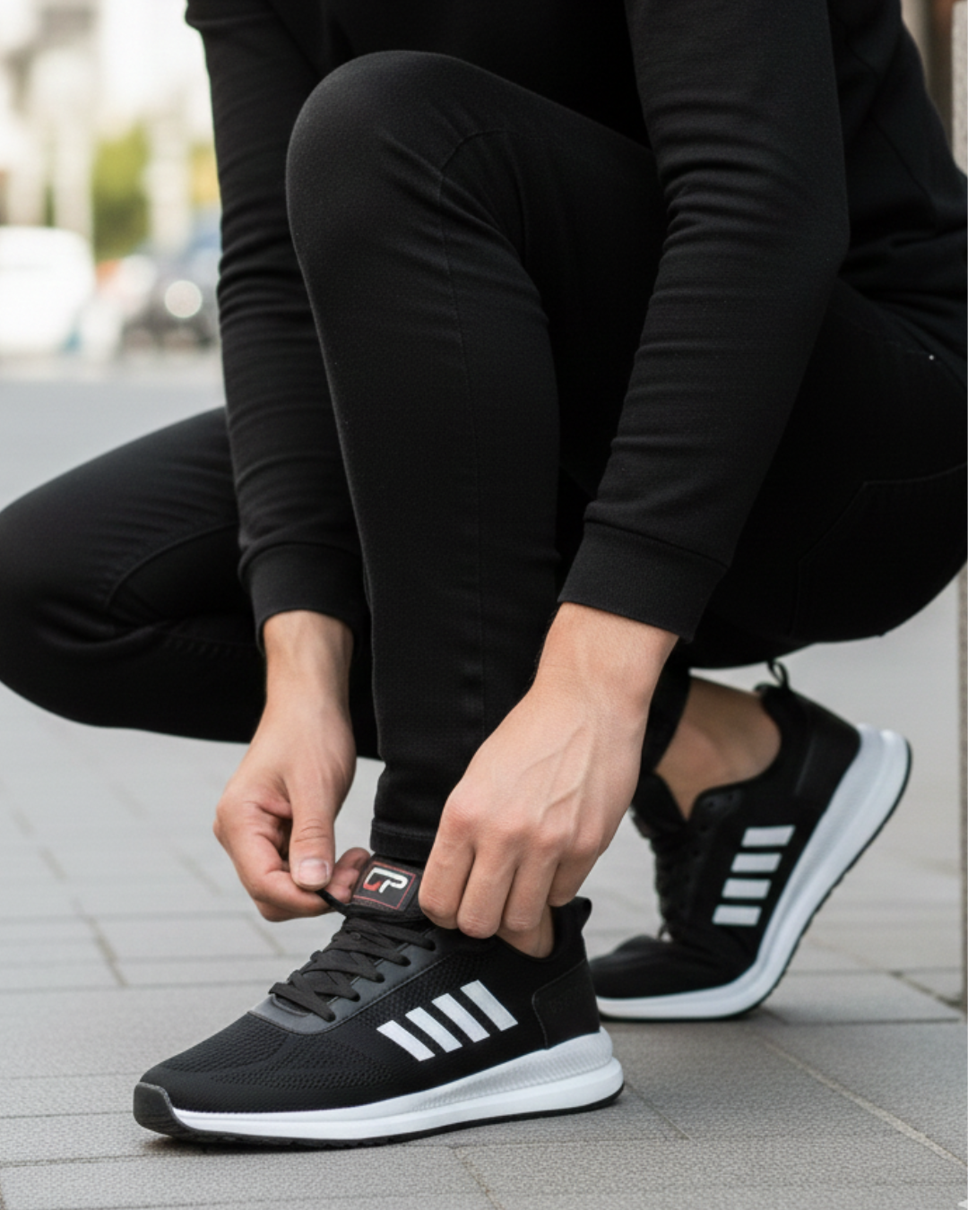Unisex Micro Taban Fuspetli Spor Ayakkabı-Siyah-Beyaz