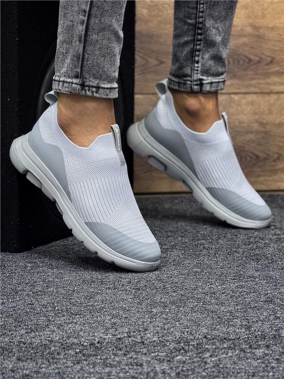 Unisex Ortopedik Bağcıksız Triko Spor Ayakkabı-Buz