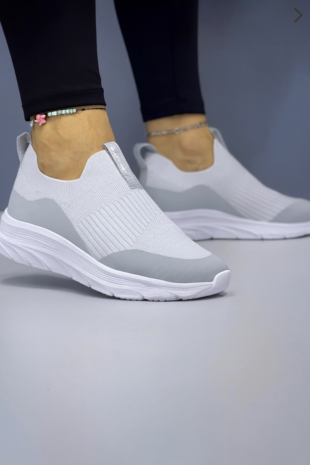 Unisex Ortopedik Bağcıksız Triko Spor Ayakkabı-Buz
