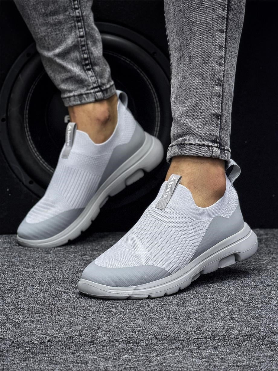 Unisex Ortopedik Bağcıksız Triko Spor Ayakkabı-Buz