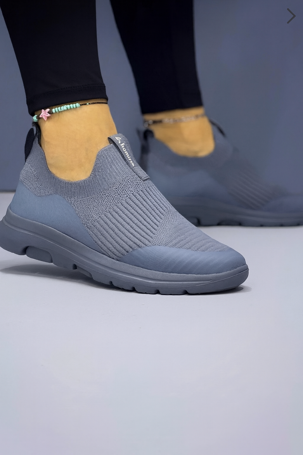 Unisex Ortopedik Bağcıksız Triko Spor Ayakkabı-Füme