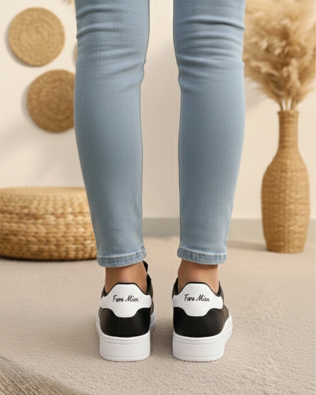 Unisex Ortopedik Rahat Spor Ayakkabı - Siyah Beyaz