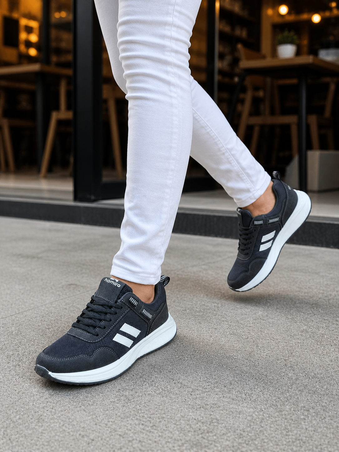 Unisex  Poli Taban Spor Sneaker Ayakkabı-Füme-Beyaz