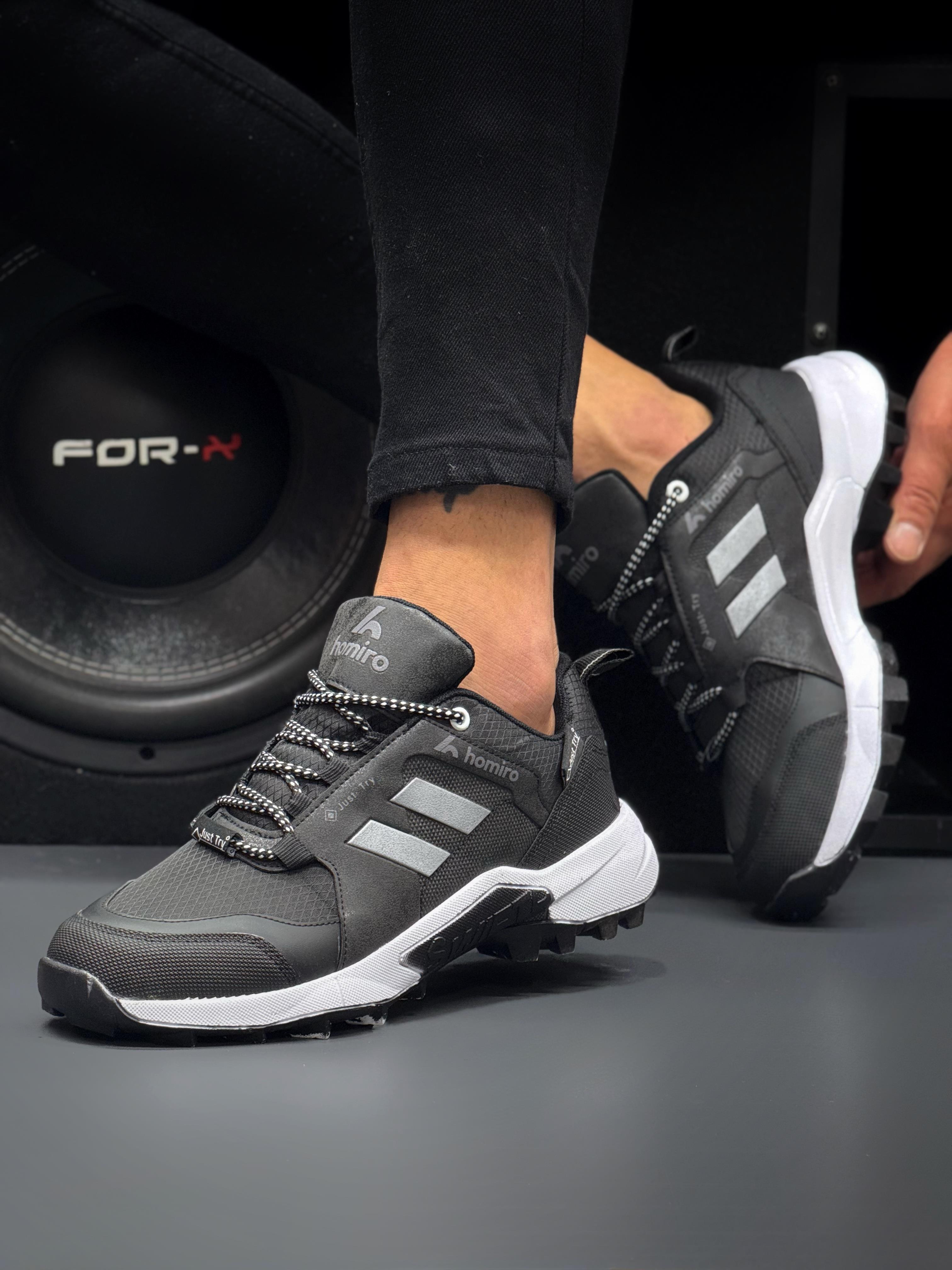 Unisex Su Geçirmez Poli Taban Spor Ayakkabı-Siyah-Beyaz