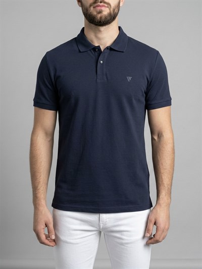  Erkek Polo Yaka Basic Kısa Kollu Günlük T-Shirt - Lacivert