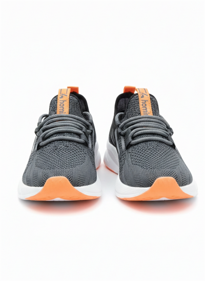Bağcıklı Triko Unisex Spor Ayakkabı-Füme Oranj