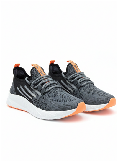 Bağcıklı Triko Unisex Spor Ayakkabı-Füme Oranj