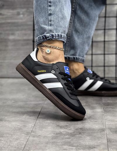Bağcıklı Unisex Spor Sneaker Ayakkabı-Siyah-Beyaz