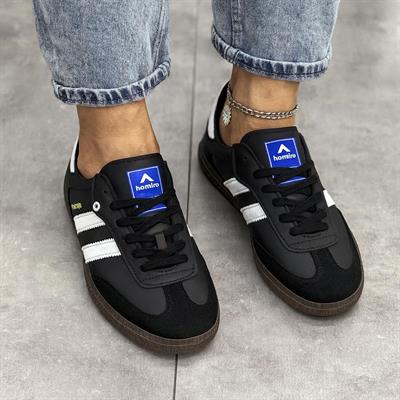 Bağcıklı Unisex Spor Sneaker Ayakkabı-Siyah-Beyaz