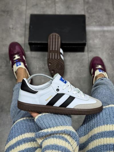 Bağcıklı Unisex Spor Sneaker Ayakkabı-Beyaz-Siyah