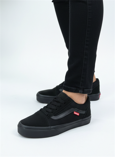 Bağcıklı Unisex Spor Sneaker - Siyah Kömür