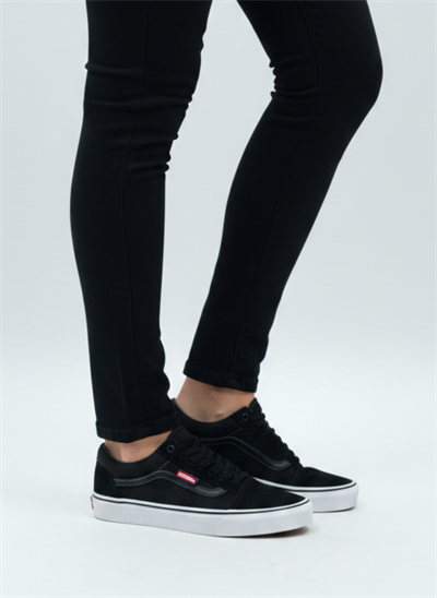 Bağcıklı Unisex Spor Sneaker - Siyah Taba Beyaz