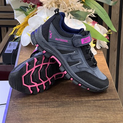 Bantlı Unisex Kısa Çocuk Spor Outdoor Ayakkabı-Lacivert Fuji