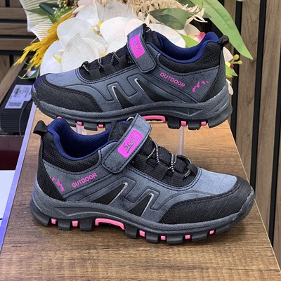 Bantlı Unisex Kısa Çocuk Spor Outdoor Ayakkabı-Lacivert Fuji