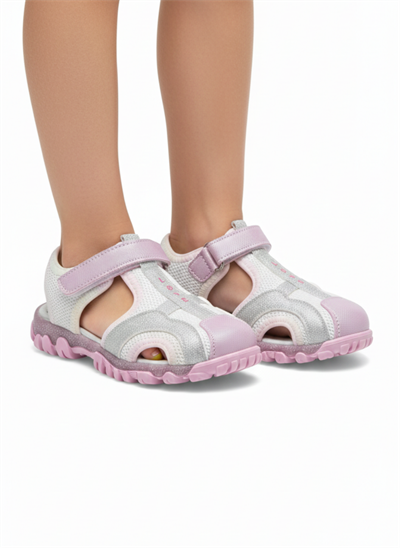 Çocuk Tek Bantlı Sandalet-Pembe Gökkuşağı