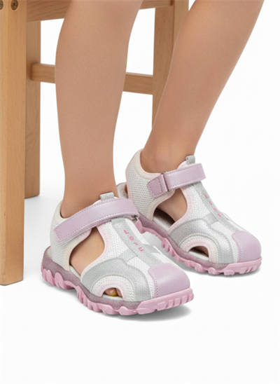 Çocuk Tek Bantlı Sandalet-Pembe Gökkuşağı
