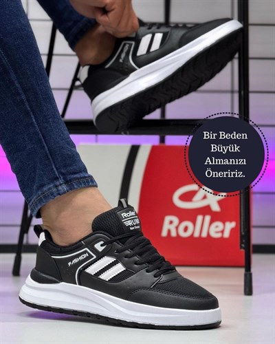 Erkek Anorak Fuspetli Spor Ayakkabı - Siyah Beyaz