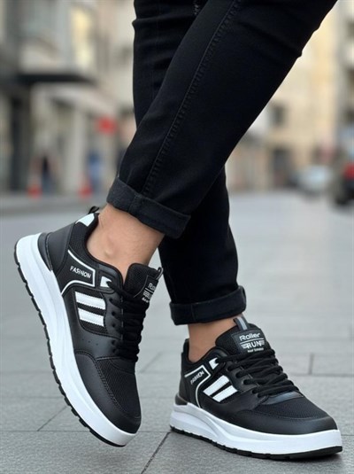 Erkek Anorak Fuspetli Spor Ayakkabı - Siyah Beyaz