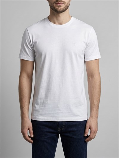 Erkek Basic Slim Fit Bisiklet Yaka T-Shirt - Beyaz