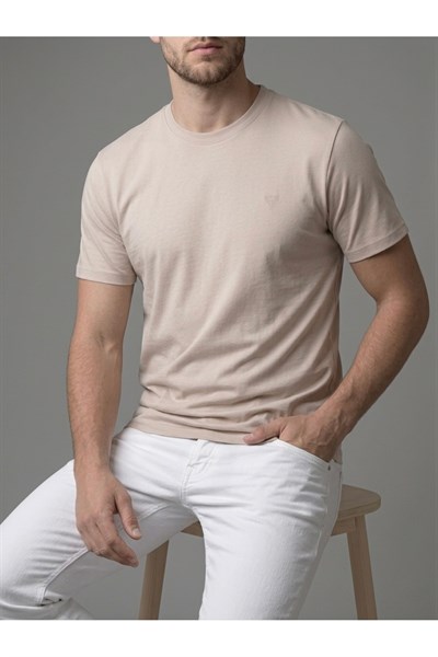 Erkek Basic Slim Fit Bisiklet Yaka T-Shirt - Siyah