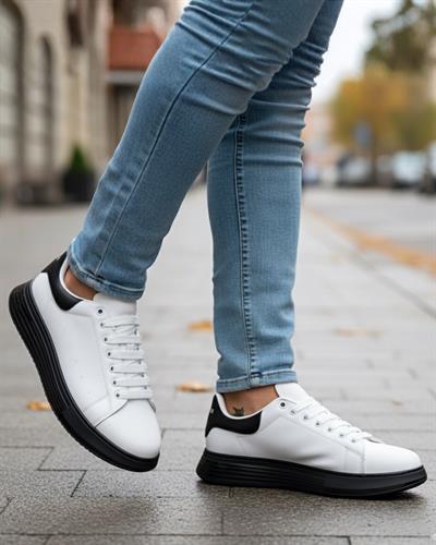 Erkek Kalın Tabanlı Spor Sneaker - Beyaz