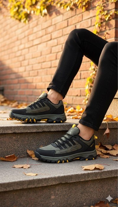 Erkek Su Geçirmez Ortopedik Outdoor Ayakkabı - Haki