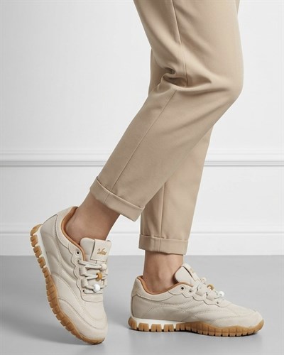 Kadın Bağcıklı Casual Sneaker Ayakkabı - Bej