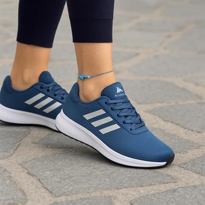 Unisex Fuspetli Poli Taban Spor Ayakkabı-Mavi