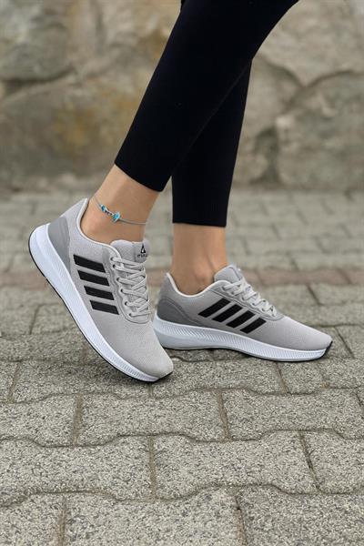 Unisex Fuspetli Poli Taban Spor Ayakkabı-Buz-Siyah
