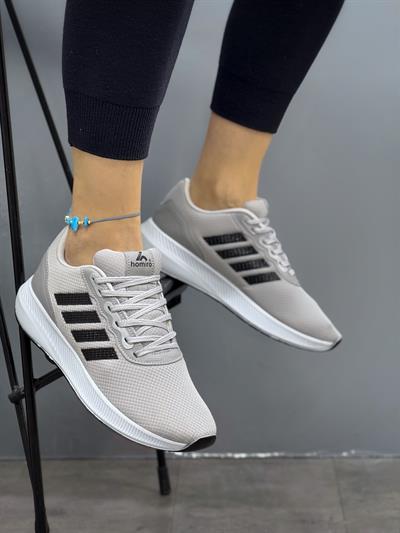 Unisex Fuspetli Poli Taban Spor Ayakkabı-Buz-Siyah