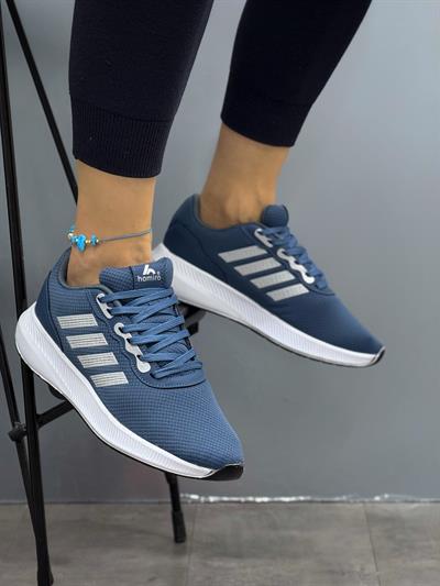 Unisex Fuspetli Poli Taban Spor Ayakkabı-Mavi